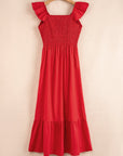 Ashlyn Flutter Sleeve Smocked Bodice Maxi Dress