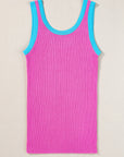 Colorblock Edge Ribbed Tank Top