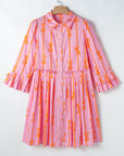 Heidi Bowknot Striped Shirt Dress
