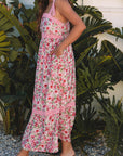 Floral Lace Empire Waist Maxi Dress