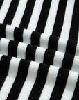 Stripe Colorblock Sleeve Ribbed Trim Sweater
