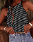 Bethany Striped Knit Sleeveless Tank