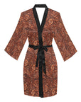 Tooled Leather Print Women's Lounge Kimono Robe