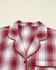 Plaid Shirt and Shorts Lounge Set