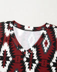 Western Aztec T-Shirt Maxi Dress