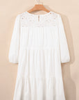 Whitley Floral Lace Patchwork Tiered Mini Dress