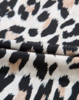 Leopard 3/4 Sleeve Buttoned Shirt