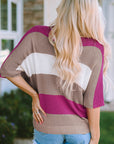 Willow Stripe Knit Half Sleeve Sweater