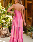 Clover Western Tassel Tie V Neck Wrap Maxi Dress