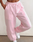 Solid Drawstring Waist Jogger Pants