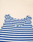 Stripe Sleeveless Tiered Mini Dress
