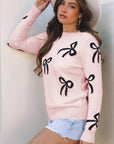 Bow Knit Crewneck Sweater