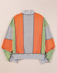 Lilah Block Stitching Half Zipper Sweatshirt