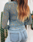 Floral Mesh Long Sleeve Top