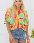 Angel Abstract Half Sleeve Blouse