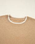 Ava Cuff Contrast Trim Sweater