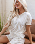 Scottie Checkered Tee Drawstring Shorts Lounge Set
