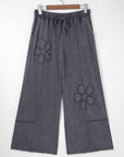 Floral Patch Mineral Wash Terry Knit Pants