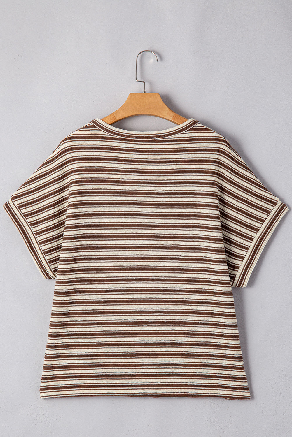 Abby Stripe Textured Side Slits Top