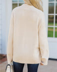 Embroidered Flower Ribbed Loose Sweater