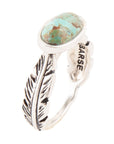 Feather Sterling Silver and Blue Turquoise Ring