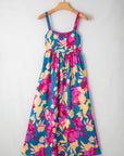 Goldie Floral High Waist Sleeveless Flared Long Dress