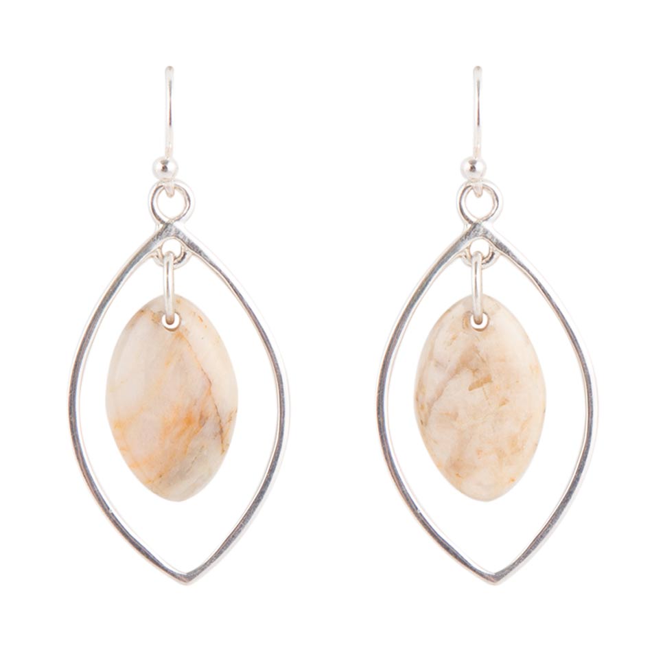 Feldspar and Sterling Silver Earrings