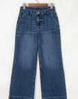Denim High Rise Cropped Wide Leg Jeans