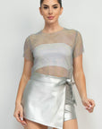 SALE The Harmony Mesh Net Rhinestone Top