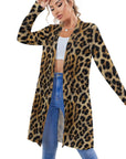 Baha Ranch Retro Pop Western Leopard Lightweight Cardigan