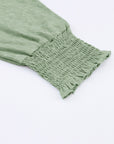 Dani Smocked 3/4 Sleeve Casual Loose Top
