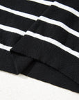 Stripe Ruched Bubble Sleeve Top