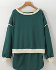 Colorblock Long Sleeve Top and Skort Set