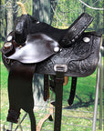 HILASON Flex Tree Western Horse Saddle American Leather Trail Barrel | American Saddle Horse | Leather Saddle | Western Saddle | Saddle for Horses | Horse Saddle Western