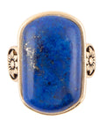 Floral Bloom Blue Lapis Golden Statement Ring