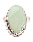 Floral Green Turquoise and Sterling Silver Ring