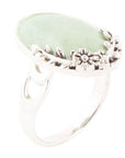 Floral Green Turquoise and Sterling Silver Ring