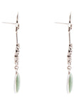 Floral Linear Drop Green Turquoise and Sterling Silver Earrings
