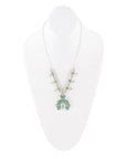 Squash Blossom Statement Blue Turquoise and Sterling Silver Necklace
