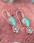 Floral Turquoise and Sterling Silver Earrings