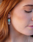 Floral Turquoise and Sterling Silver Earrings