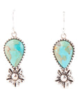 Floral Turquoise and Sterling Silver Earrings