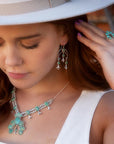 Floral Blue Turquoise and Sterling Silver Ring
