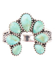 Floral Blue Turquoise and Sterling Silver Ring