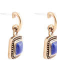 Flourish Blue Lapis Golden Drop Earrings