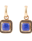 Flourish Blue Lapis Golden Drop Earrings