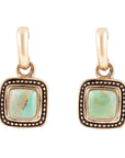 Flourish Blue Turquoise Golden Drop Earrings