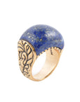 Flourished Bronze Ring - Lapis