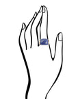 Flourished Bronze Ring - Lapis