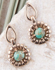 Fluted Blue Turquoise Drop Post Earrings